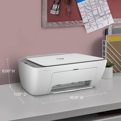 طابعة HP DeskJet 2855e اللاسلكية الكل في واحد ملونة نافثة للحبر، ماسح ضوئي، ناسخة، الأفضل للمنزل، 3 أشهر من الحبر (588S5A) in Saudi Arabia