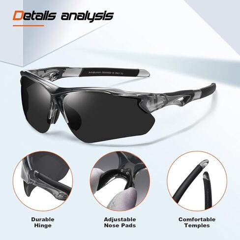 FAGUMA Polarized Sports Sunglasses for Men Women Fishing Cycling Running Golf Motorcycle TR90 Frame UV400 in Kuwait