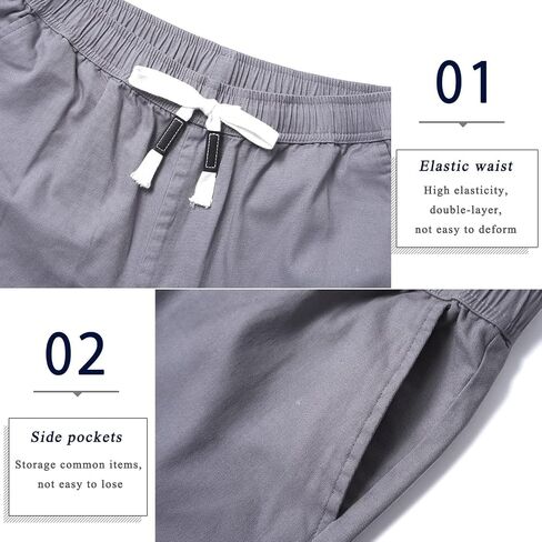 APTRO Men's Long Cargo Shorts 14" Elastic Waistband Casual Cotton Shorts Work Shorts Mid Calf Shorts in Saudi Arabia