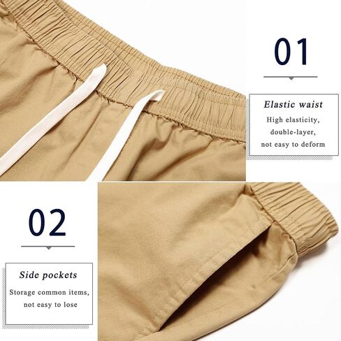 APTRO Men's Long Cargo Shorts 14" Elastic Waistband Casual Cotton Shorts Work Shorts Mid Calf Shorts in Saudi Arabia