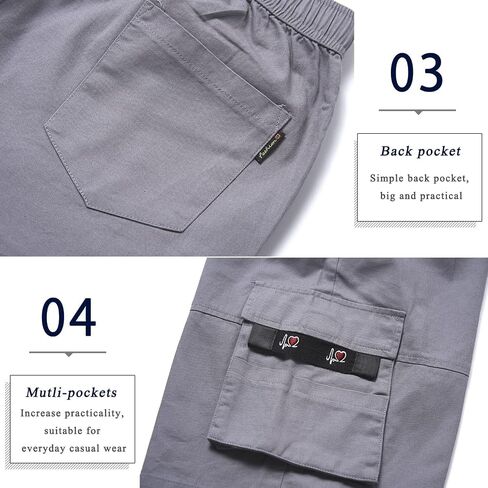 APTRO Men's Long Cargo Shorts 14" Elastic Waistband Casual Cotton Shorts Work Shorts Mid Calf Shorts in Saudi Arabia