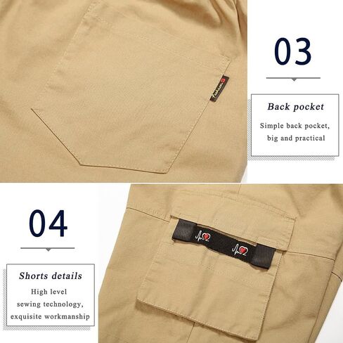 APTRO Men's Long Cargo Shorts 14" Elastic Waistband Casual Cotton Shorts Work Shorts Mid Calf Shorts in Saudi Arabia