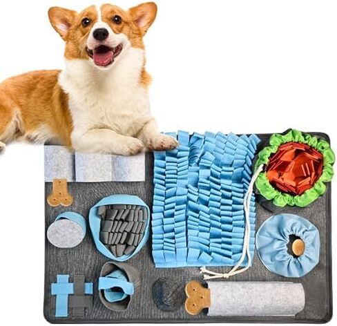 حصيرة سنفل للكلاب لعبة الشم التفاعلية لتغذية الكلاب، حصيرة ألغاز للكلاب تشجع مهارات البحث عن الطعام الطبيعية وألعاب التحفيز العقلي، حصيرة سنفل باللون الأزرق للكلاب (أحمر) in Kuwait
