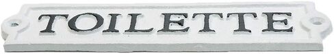 Sungmor Heavy Duty Cast Iron Door Toilet Sign - White Plaque Bathroom Sign Wall Decor - Decorative Restroom Sign for Home, Office, Store or Restaurant - 1PC PACK & 8.3x2.2Inch. in Saudi Arabia