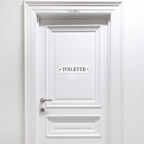 Sungmor Heavy Duty Cast Iron Door Toilet Sign - White Plaque Bathroom Sign Wall Decor - Decorative Restroom Sign for Home, Office, Store or Restaurant - 1PC PACK & 8.3x2.2Inch. in Saudi Arabia