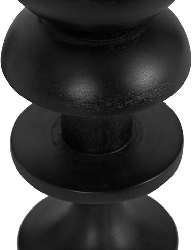 Kate and Laurel Mazari Modern Two-Piece Candle Holder Set, 4 x 4 x 9, Black, Contemporary Totem Wooden Pillar Candle Holders for Living Room Decor Accents in Saudi Arabia