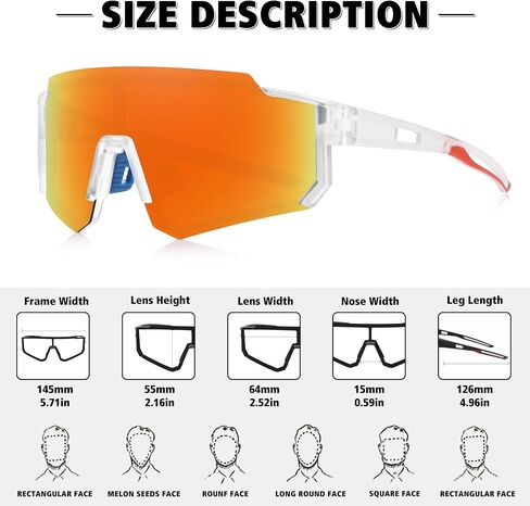 STORYCOAST Polarized Sports Sunglasses for Men Women,Driving Fishing Cycling Mountain Bike Sunglasses UV400 Protection in Kuwait