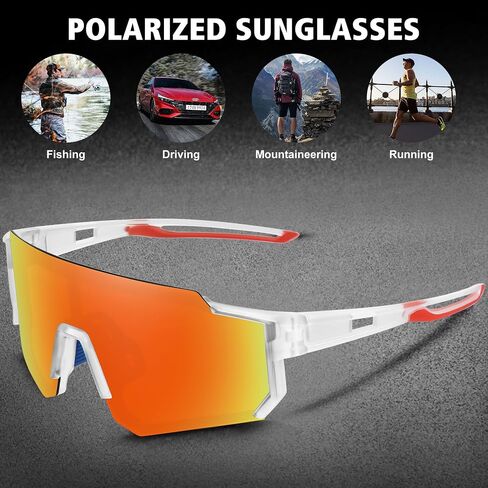 STORYCOAST Polarized Sports Sunglasses for Men Women,Driving Fishing Cycling Mountain Bike Sunglasses UV400 Protection in Kuwait