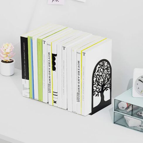 نهايات الكتب، نهايات الكتب المعدنية للأرفف، نهايات الكتب الشجرية الحديثة المزخرفة، نهايات الكتب غير القابلة للانزلاق للكتب الثقيلة، حاملات الكتب الثقيلة، سدادات الكتب لديكور المنزل والمكتب، 6.9 بوصة × 4.7 بوصة × 3.5 بوصة (5 أزواج/10 قطع) in Kuwait