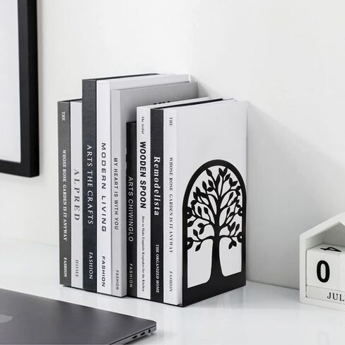 نهايات الكتب، نهايات الكتب المعدنية للأرفف، نهايات الكتب الشجرية الحديثة المزخرفة، نهايات الكتب غير القابلة للانزلاق للكتب الثقيلة، حاملات الكتب الثقيلة، سدادات الكتب لديكور المنزل والمكتب، 6.9 بوصة × 4.7 بوصة × 3.5 بوصة (5 أزواج/10 قطع) in Kuwait