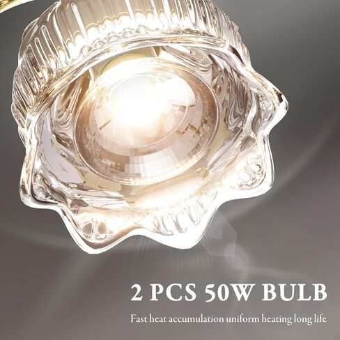 Candle Warmer Lamp with Timer - Electric Candle Lamp Warmer Gifts for Her Adjustable Dimmable Wax Melt Warmer for Scented Wax Light with 2 Bulbs for Jar Candles Decoration in Saudi Arabia