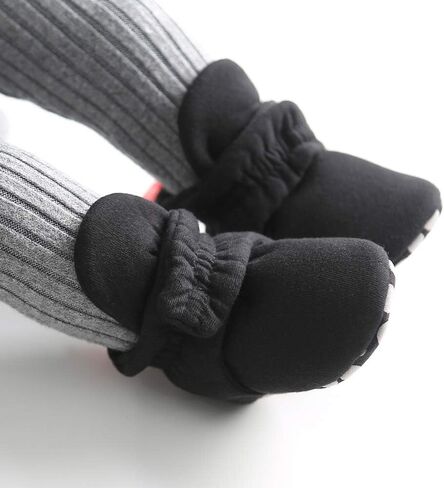 HsdsBebe Unisex Newborn Baby Cotton Booties Non-Slip Sole for Toddler Boys Girls Infant Winter Warm Fleece Cozy Socks Shoes in Kuwait