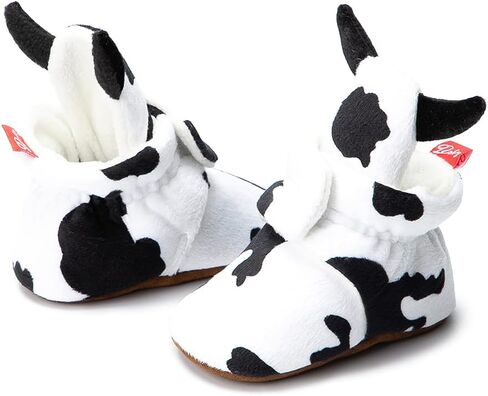 HsdsBebe Unisex Newborn Baby Cotton Booties Non-Slip Sole for Toddler Boys Girls Infant Winter Warm Fleece Cozy Socks Shoes in Kuwait