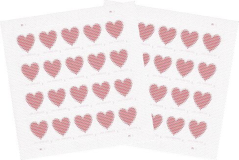 Made of Hearts Sheet of 20 Forever First Class Postage Stamps Wedding Celebration Love Valentines (1 Sheet of 20) in Saudi Arabia