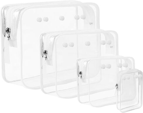 DABASHAN 4 Packs Clear Bogg Beach Tote Bag Accessories-clear Designer Zipper Insert Bag Travel Cellphone Makeup Clean Toiletry Brush Organizer Cosmetic Divider Storage Inner Pouch in Kuwait