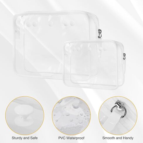 DABASHAN 4 Packs Clear Bogg Beach Tote Bag Accessories-clear Designer Zipper Insert Bag Travel Cellphone Makeup Clean Toiletry Brush Organizer Cosmetic Divider Storage Inner Pouch in Kuwait