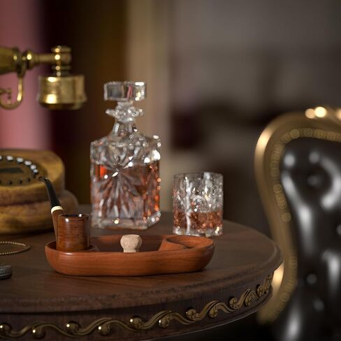 Elegant Walnut Wooden Tobacco Pipe Ashtray with Cork Knocker-Dual Pipe Ashtray for Indoor & Outdoor Use-Stylish Tobacco Pipe Stand & Holder-Essential Tobacco Pipes & Accessories（Do not include pipes） in Saudi Arabia