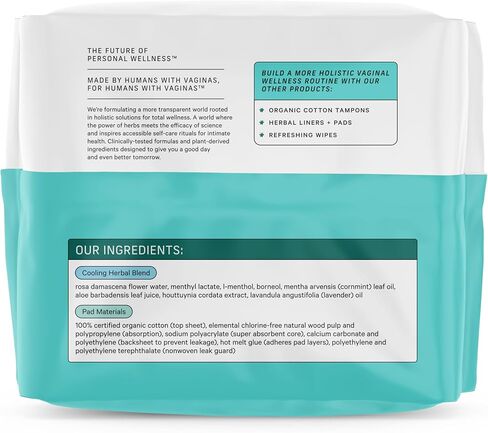 The Honey Pot Company - 120 ct - Herbal Panty Liners for Women - Everyday Liners - Infused w/Essential Oils for Cooling Effect & Organic Cotton Cover - Feminine Care - FSA & HSA Eligible in Kuwait