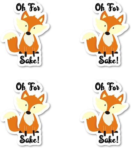 Oh for Fox Sake Sticker Funny Fox Stickers - 3 Pack - Set of 2.5, 3 and 4 Inch Vinyl Laptop Stickers - for Laptop, Phone, Water Bottle, Car & More Decal (3 Pack) S214424-3Pack in Saudi Arabia