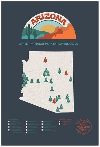 Alaska State Parks Bucket List Poster, Gorgeous Map of Alaska Featuring State and National Parks, Great Travel Alaska Gift, Alaska State Map, 12x18", Alaska Pushpin Map, Christmas Gifts for Men in Kuwait