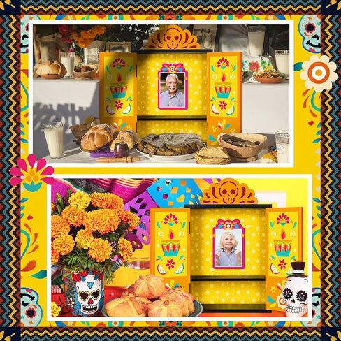 مجموعة صندوق خشبي من Day of The Dead Ofrenda Dia De Los Muertos Ofrenda Shadow Box Altar Ofrenda لوازم صندوق إطار صورة الذاكرة هدايا تذكارية للأصدقاء in Saudi Arabia