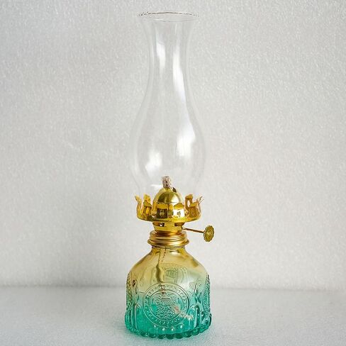 Glass Oil Lamp 2Pack, Oil Lamps for Indoor Use - 11"x3" Purple Antique Kerosene Lamp, Outdoor Oil Lamp, Beautifully Carved Vintage Oil Lamp for Home Decor, Tabletop, Emergency Lighting & Props in Saudi Arabia