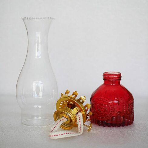 Glass Oil Lamp 2Pack, Oil Lamps for Indoor Use - 11"x3" Purple Antique Kerosene Lamp, Outdoor Oil Lamp, Beautifully Carved Vintage Oil Lamp for Home Decor, Tabletop, Emergency Lighting & Props in Saudi Arabia