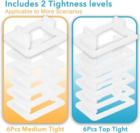 Loose Outlet Fix Plug | Make Your Loose Socket Jack Snug for Power Plug | Socket Extender Secured onto Wall Socket | Won't Fall Out Easily |6 Pack Tight Plus 6 Pack Medium Tight - Matte White in Saudi Arabia