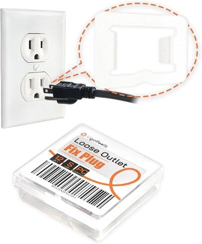 Loose Outlet Fix Plug | Make Your Loose Socket Jack Snug for Power Plug | Socket Extender Secured onto Wall Socket | Won't Fall Out Easily |6 Pack Tight Plus 6 Pack Medium Tight - Matte White in Saudi Arabia