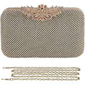 Womens Evening Bag Rhinestone Crystal Clutch Sparkly Glitter Handbag Bridal Wedding Purse