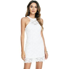 Atnlewhi Womens Vintage Lace Floral Off Shoulder Elegant Swing Dresses A-line Mini Dress for Party Cocktail Wedding