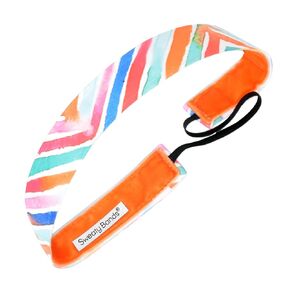 Sweaty Bands Womens Girls Headband - Non-Slip Velvet-Lined Workout Hairband - Aim High Orange