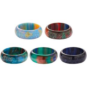 PIANOZZ Resin Acrylic Plastic Rings Colorful Chunky Dome Thick Wide Cute Trendy Rings for Women Vintage Knuckle Finger Stackable Joint Jewelry Rings Handmade Gift for Mothers Girls in Saudi Arabia