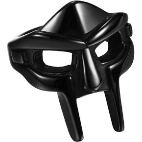 Rofusn Mens Stainless Steel Spartan Mask Helmet Rings,Roman Gladiator Helmet Face Mask MF Doom Viking Ring Band