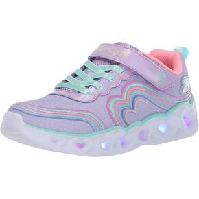 Skechers Kids Girls Heart Lights Sneaker, Lavender/Multi, 11.5 Little Kid
