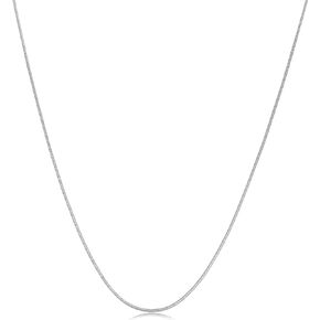 Kooljewelry 14k White Gold 0.7 mm Round Snake Chain Necklace