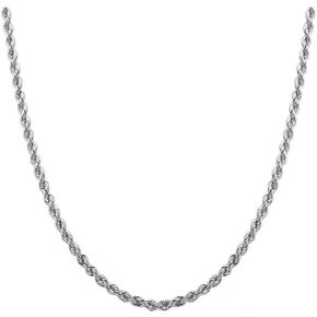 PORI JEWELERS Sterling Silver 2mm diamond cut rope chain necklace- Made In Italy