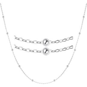 925 Sterling Silver 16/18/20/22/24" inch Chain Necklace Thin Box/Diamond/Water Wave/Beads/Figaro Cuban Chain Shiny & Sturdy for Women Girls 1.55/1.8/ 2mm