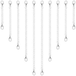 10 Pcs Chain Extenders for Necklaces, 5 Different Extender Chain Set, Necklace Extender Bracelet Extender for Jewelry Necklace, Bracelet and Anklet, Length: 2" 3" 4" 5" 6" (Gold)