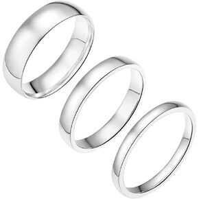 JAJAFOOK Gold Stacking Rings Set for Women - 2/4/6MM 3PCS 18K Gold Plated, High Polish, Comfort Fit