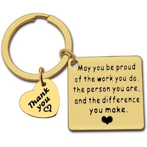Dabihu Thank You Keychain Gift Employee Appreciation Gift Coworker Leaving Gift Social Worker Volunteer Teacher Nurse Gift