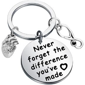 MYOSPARK Anatomy Cardiologist Gift Cardiology Doctor Gift Never Forget The Difference You've Made Retirement Keychain