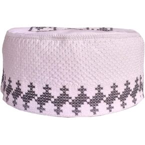 IMAHAM: HANDCRAFTED FLOWER Kufi Men's Unisex Muslim Men Prayer Cap Ramadaan Caps Eid Kufis Handmade Namaz Hat Beanie