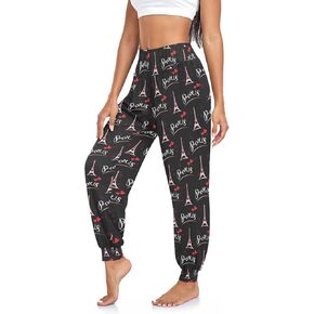 Aflyko Women Boho Trousers Comfy Sweatpants Yoga Urban Dance Workout Pants S-2XL