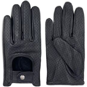 Womens Elegant Genuine Lambskin Leather Driving Gloves Unlined, Touchscreen