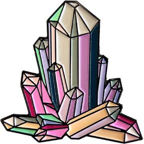 Dark Spark Decals Quartz Crystal Cluster Spiritual Peace Geode 1.5" Hard Enamel Pin - Great Gift