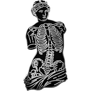 Pinsanity Venus de Milo Skeleton Statue Enamel Lapel Pin