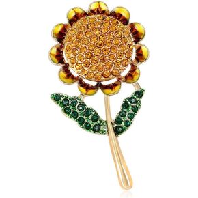 SKZKK دبوس بروش عباد الشمس للنساء مطلي كريستال النبات زهرة المينا دبوس، طوق دبابيس للنساء المربعات وشاح كليب أنيقة حزب الأزياء, معدن قشرة حجر الراين, ان ايه in Kuwait