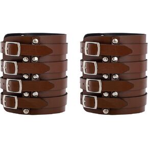 زوج واحد من سوار المعصم المصنوع من الجلد الصناعي من العصور الوسطى للجنسين من عصر النهضة مع إبزيم للذراع من أجل حفلة الهالوين التنكرية in Kuwait