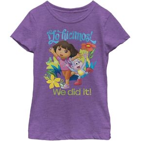 Nickelodeon Dora The Explorer Lo Hicimos Girls Short Sleeve Tee Shirt